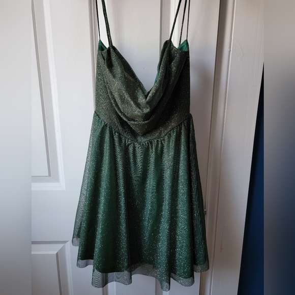 Windsor Green Glitter Skater Dress - Picture 7 of 12